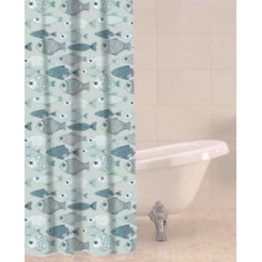 Sabichi Bath Shower Curtain Peva Inc12 Hooks Baby Fish 180cm x 180cm 179593