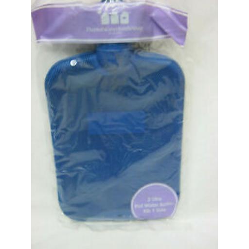 Mistry Ribbed 1 Side Rubber Hot Water Bottle 2 L 3 Year Guarantee Blue