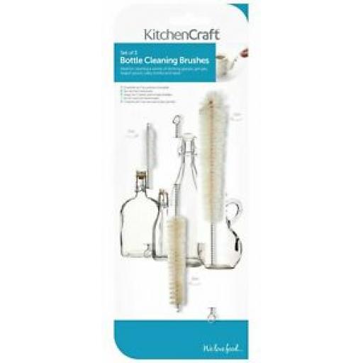 Kitchen Craft Bottle Cleaning Brush Brushes Pk3 Set Of 3
