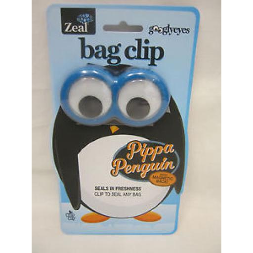 Zeal Googlyeyes Magnetic Bag Clip Seals In Freshness G52PENG Pippa Penguin