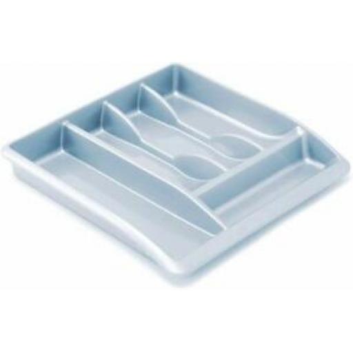 Addis Eco Range Cutlery Tray Box Draw Organiser Grey 5 Compartment 100% Recycled