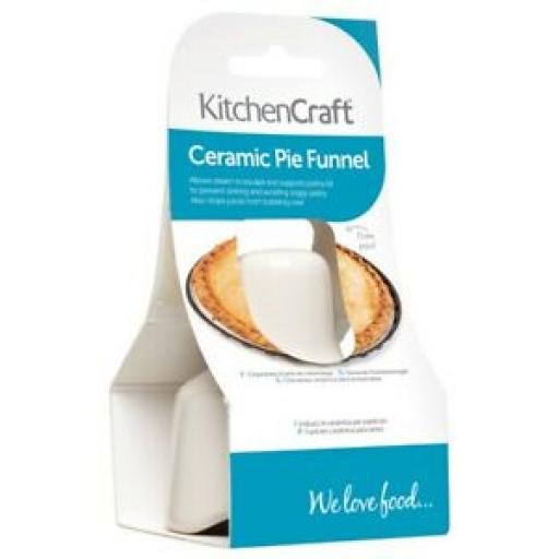KitchenCraft Ceramic Pie Funnel Vent White Pot Pottery KCCERPIE