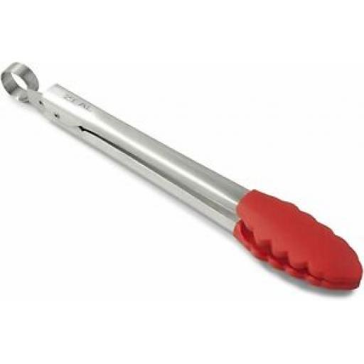 Zeal Silicone Cooks Tongs Heat Resistant 26cm 10in Red J140R