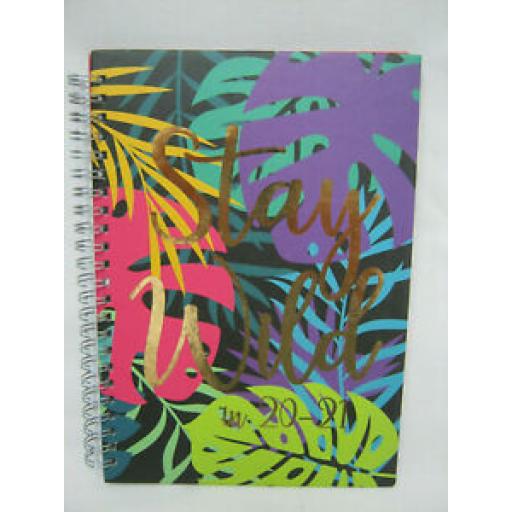 Tallon Mid Year Academic Diary A5 Spiral Bound 2020/2021 Hard Back Stay Wild