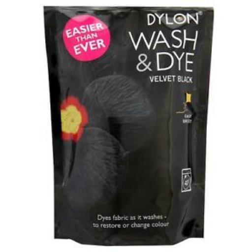 Dylon Wash & Dye Velvet Black Fabric Machine Dye Pouch