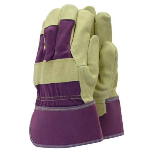 Town And Country Gardening Gloves Glove All Round Washable Leather Rigger TGL111 Plum M